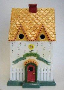 Home Sweet Home Birdhouse Cookie Jar by Vandor NEW