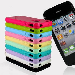 Hot Sale 10PCS Candy Soft Soft Cases Cover Skins for Apple Iphone 4 4G 