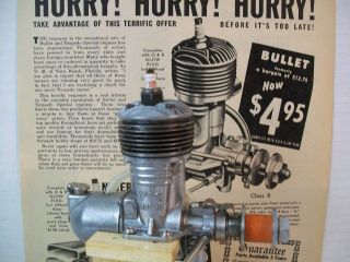 NEW 1949 MINIATURE MOTORS BULLET .275 ci SPARK IGNITION MODEL ENGINE