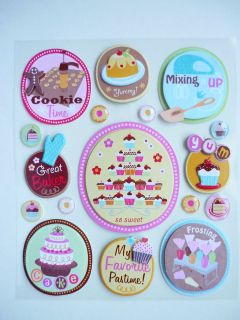 Baking Cookie Time Yummy Mixer Baker Cake Cupcakes Icing KC 3D Sticker