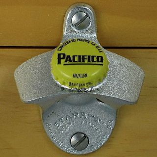 Pacifico BOTTLE CAP Mexican Beer Starr X Wall Mount Bottle Opener NEW 
