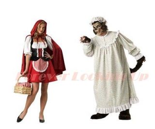 Deluxe Couples Red Riding Hood Big Bad Wolf Halloween Costumes SM 2X