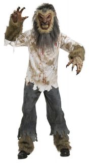   Monster Wolfman Animal Scary Dress Up Halloween Deluxe Adult Costume