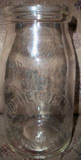   MINERSVILLE PA 1 pt EMBOSSED WIDE MOUTH COTTAGE CHEESE JAR BOTTLE