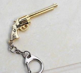 Special keyring Gun revolver pistol GOLD Key Chains keyfobs KGA41