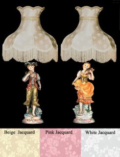 NEW Capodimonte Country Boy & Girl Lamps w/Shades Made in Italy