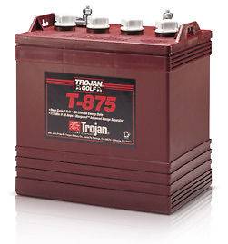 Trojan 8 Volt T 875 Golf Cart Batteries   6 Batteries