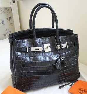   graphite MATTE CROC BIRKIN 30 CM PallHW shopper bag handbag purse