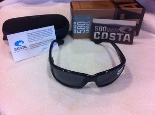 BRAND NEW Costa Del Mar Sunglasses Jose Black / Gray 580P JO 11 JO11 