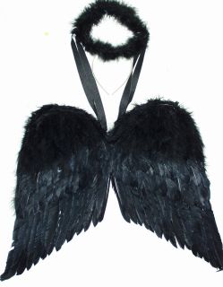Halloween Black Angel Feather 20 Wings and/or Marabou Halos~New~Ships 