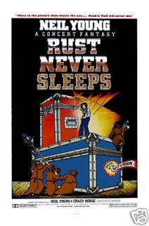 Classic Rock Neil Young & Crazy Horse *Rust Never Sleeps * Poster 