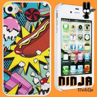   iPhone 4/4S/4G American Hot Dog Quirky Retro Pop Art Phone Case *3027