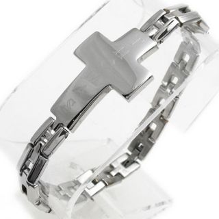  Steel 8.25 Mens Personalized Cross Link Bracelet FREE ENGRAVING