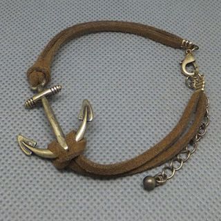   Cross / infinite / Nautical Anchor Simple charm Leather Bracelet
