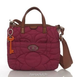 AUTHENTIC NWT FOSSIL KEY PER RASPBERRY QUILTED CROSSBODY BAG