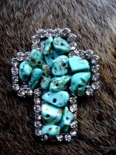   STONE CROSS BERRY CRYSTALS TURQUOISE CONCHOS HEADSTALL CON441