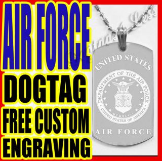 USAF U.S Air Force Custom Personalized Pendant Necklace