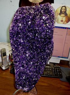 POLISHED AMETHYST CRYSTAL CLUSTER CATHEDRAL GEODE FROM URUGUAY W 