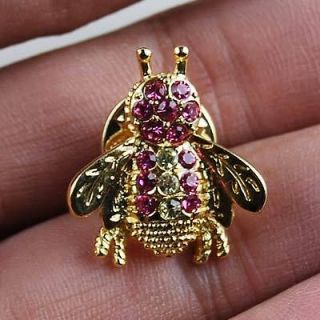Unique Rare Bee Brooch Pin Swarovski Crystals Gift #146