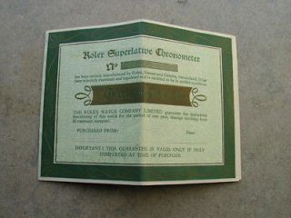 Genuine Rolex Blank Warranty Paper / guarantee certificate , RARE 5512 