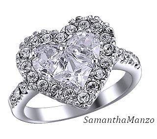  Invisible Set Valentine Cz Cubic Zirconia Pave Wedding Band Ring 7