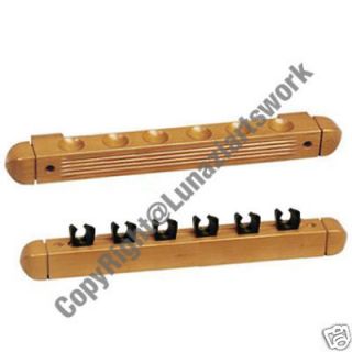 Billiard , Pool , Snooker Wooden Wall Mount Table Cue Rack for 6 Cue s