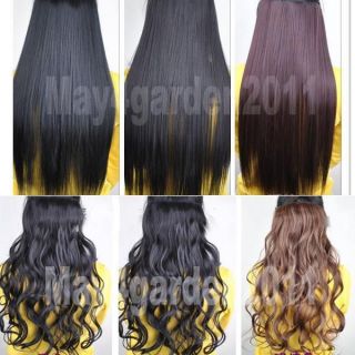 17 23 curl wavy Straight clip in Hair Extensions Extension for 