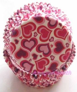   charming sweet pink heart muffin baking cups cupcake liners cases