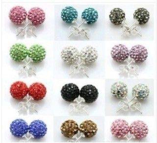  8mm Disco Balls Swarovski Crystal Stud Earrings Mixed Colors wholesale