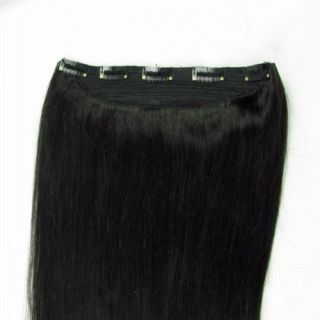 1B# Off Black Clip In Human Hair Extension One Piece with 5clips 16 