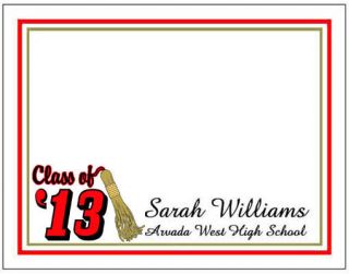   Class of 13 Tassel 2013 Thank You Personalized Party Note Cards B