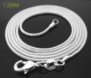   shipping wholesale 10PCS solid silver 1MM snake chain necklace DC08