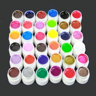 36 Pots Cover Pure Colors UV Gel for UV Nail Art Tips Extension