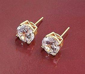 Nickel And Lead Free,9K Solid Gold Filled CZ Stud Earrings,#2030​1