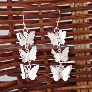 silver butterfly earrings in Earrings