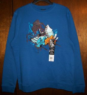 Boys Shirt sz 14 16 JOE BOXER Blue Fleece Pullover/Skate​boarder 