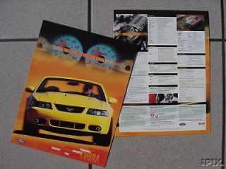   SVT Cobra Mustang Dealer Card/Data Sheet NEW, Rare 