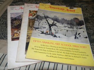 American Artist Magazine set of 3 1968 special edition