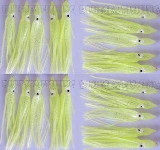   Octopus replacement Skirts 4 fully luminous squid rigs trolling lure