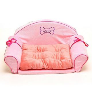 New Luxury Home Decor Pet Dog Cat Princess Sofa Bed Pink Soft Warm 