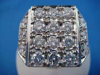 25 CARAT MENS LARGE DIAMOND RING SOLID 21.3 GRAMS SIZE 13 14K 