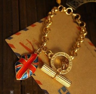 1PCS Vintage Lip Shaped British Flag Toggle Bracelet new arrival 
