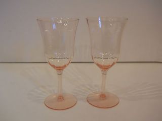   Optic Depression Glass Champagne Wine Goblets Dessert Sherbet fluted