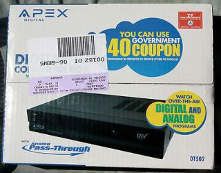 APEX DT502 Digital to Analog Converter Box W/Remote TV, Movies, Cable 