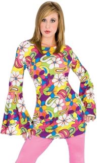 Retro Hippie Disco Flower Adult Halloween Costume Shirt
