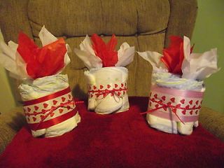 Mini Diaper Cake 1tier Baby&Mommy gift, Baby Shower Decoration Hearts 