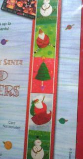 Christmas Card Holder Display Holds 30 Cards Holly Jolly Santa NEW!!