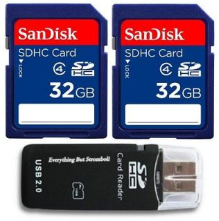   32GB x2  64GB SD HC SDHC CLASS 4 DIGITAL CAMERA MEMORY CARD & READER