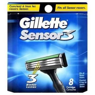 Genuine Gillette Sensor3 Razor Blades / Refill Cartridges New 