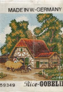   Needlepoint Canvas Water Mill House Plus DMC Medici Wool 9 Skeins